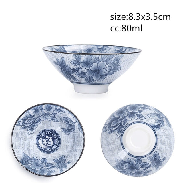 Blue and White Porcelain Kung-Fu Master Cup- Set of 3