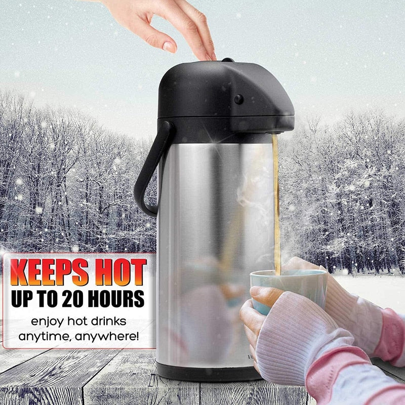 Hot & Cold Drink Dispenser, Coffee Dispenser, Stainless Steel Thermos