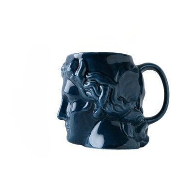 Large Capacity Greek God Apollo Head Mug Sculptured Coffee Cup