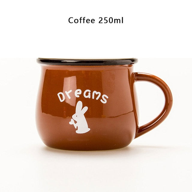 Fun Cute Message Coffee Tea Cups Ceramic Heat-Resistant Handmade