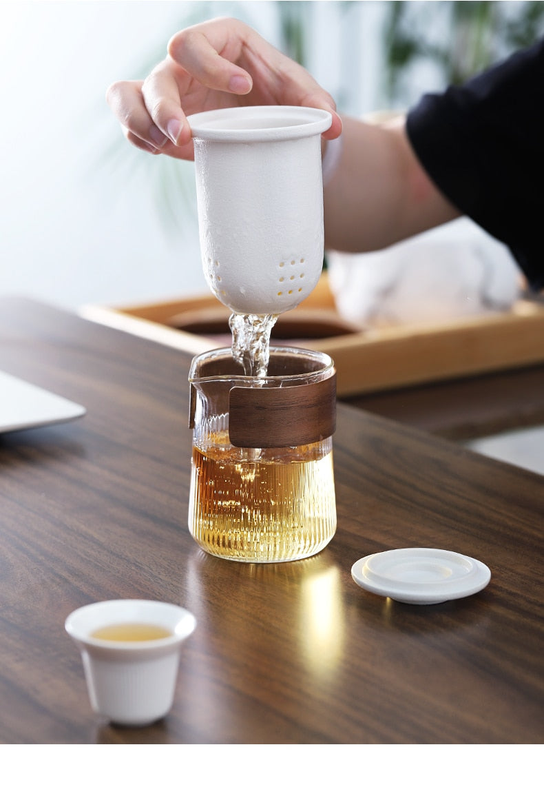 Minimalistic Travel Tea Set Ceramic Portable Teaware Sets