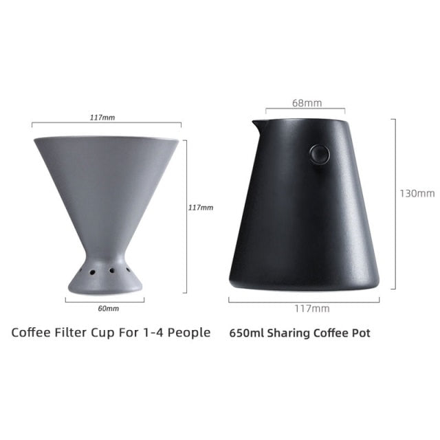 Ceramic Hand Drip Coffee Set with Filter 650ml – TheWokeNest