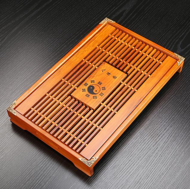 Solid Wood Tea Tray Drainage  Kung Fu Tea Board Table Chinese Ceremony Tools