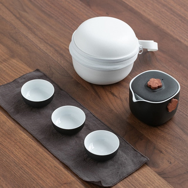 Portable Travel Tea Set Ceramic Teapot Kettle