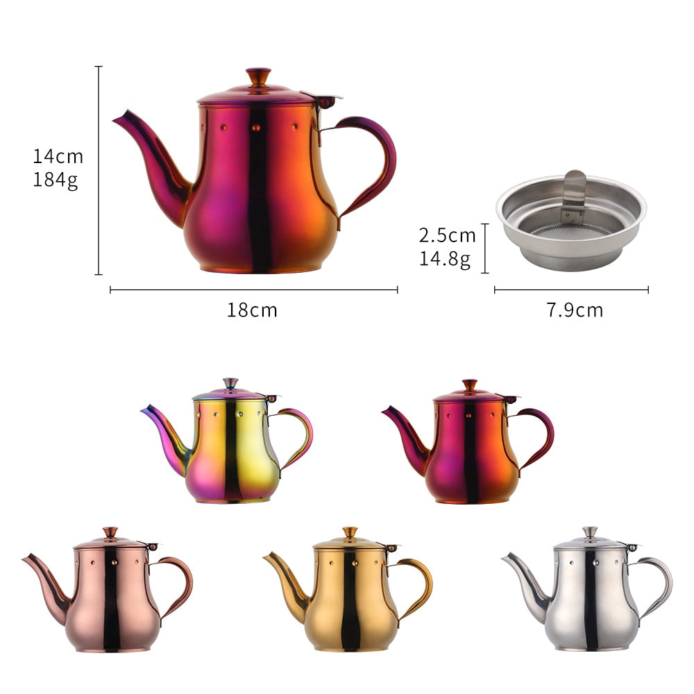 Color Fashion Stainless Steel Teapot with Filter