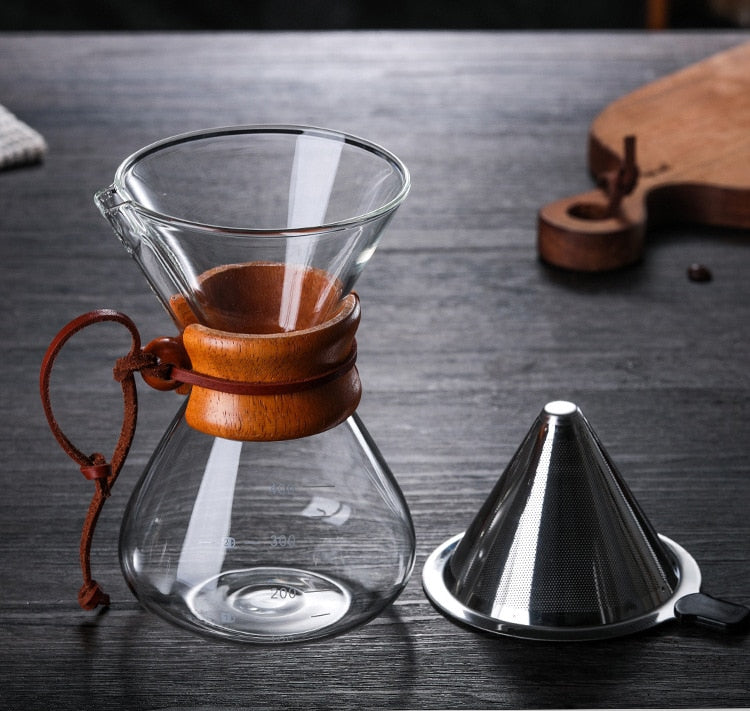 Pour Over Stainless Steel Beaker Coffee Maker Decanter 400ML – TheWokeNest