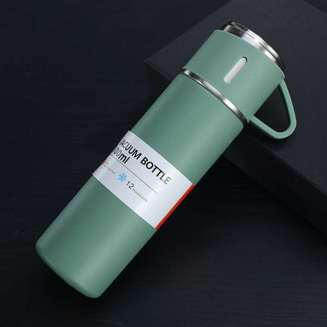 500ml Stainless Steel Vacuum Flasks Thermos with Mug Cup Bullet