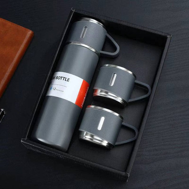 500ml Stainless Steel Vacuum Flasks Thermos with Mug Cup Bullet