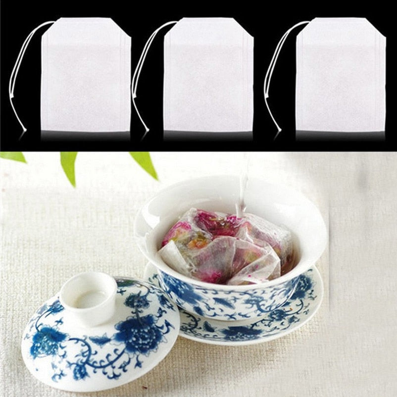 Natural Ecological Disposable Tea Bag Filters, Tea Infuser Filter Bags, Silk Thread