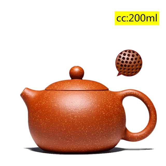 Japanese Handmade Ball Hole Filter Ceremony Purple Clay Teapot 201-300ml