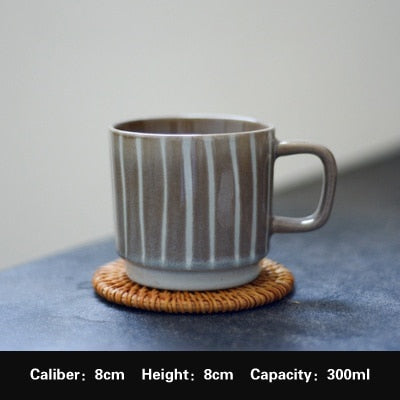 Creative personality ceramic mug Nordic simple coffee cup water cup Vintage cereal milk breakfast cup travel cups mug coffee mug