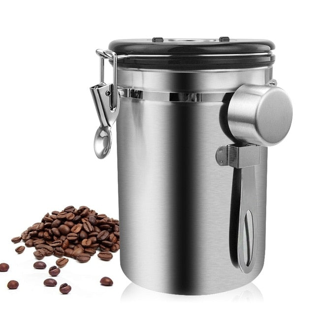 Stainless Steel Airtight Coffee Container Storage Canister Set Coffee jar Canister With Scoop For Coffee Beans Tea