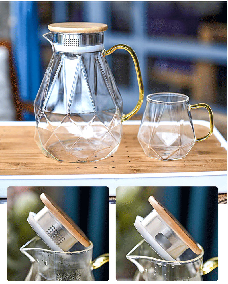 Nordic Transparent Glass Teapot Tea Cup Set Heat Resistant