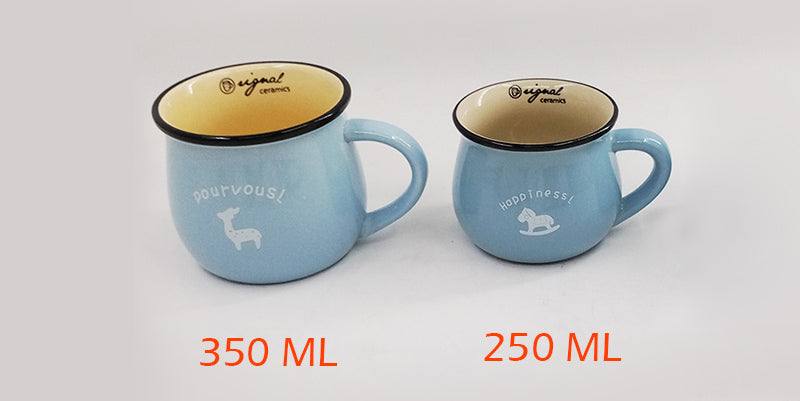 Fun Cute Message Coffee Tea Cups Ceramic Heat-Resistant Handmade