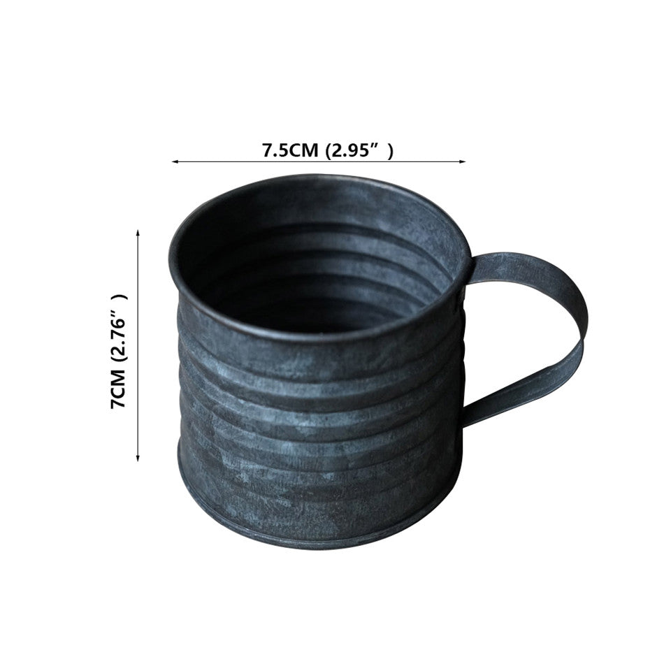 Photography Props Retro Drinkware Vintage Wrought Iron Vase Old Handle Cup Kettle Jug